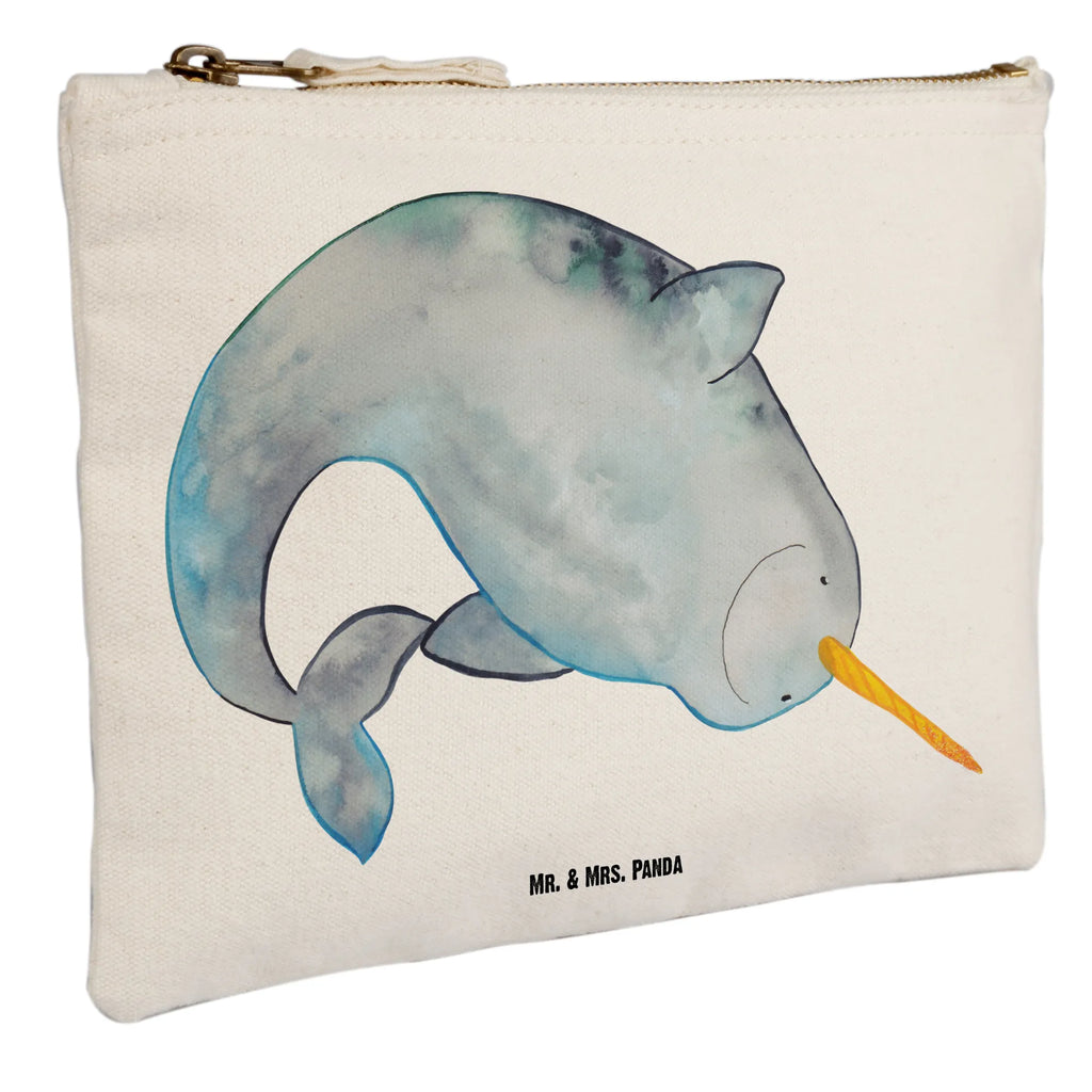Schminktasche Narwal Kulturtasche, Schminkbeutel, Schminktäschchen, Kulturbeutel, pinsel tasche, aufbewahrungsbeutel, Kosmetiktasche, Schminktasche, Schlampermäppchen, pencil case, Waschbeutel, toiletry bag, utensilientasche, Federmappe, beauty case, Stiftemäppchen, Etui, aufbewahrungstasche, Mäppchen, beauty tasche, Waschtasche, Kosmetikbeutel, kosmetiktäschchen, Meerestiere, Urlaub, Meer, Hausfrau, Wal, Putzen, Aufräumen, Kinderzimmer, Narwal, Junggesellin