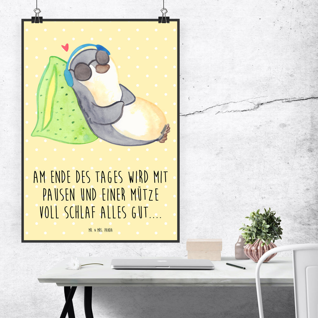 Poster Pinguin PEM Poster, Wandposter, Bild, Wanddeko, Küchenposter, Kinderposter, Wanddeko Bild, Raumdekoration, Wanddekoration, Handgemaltes Poster, Mr. & Mrs. Panda Poster, Designposter, Kunstdruck, Posterdruck, Pinguin, PEM, Fatigue