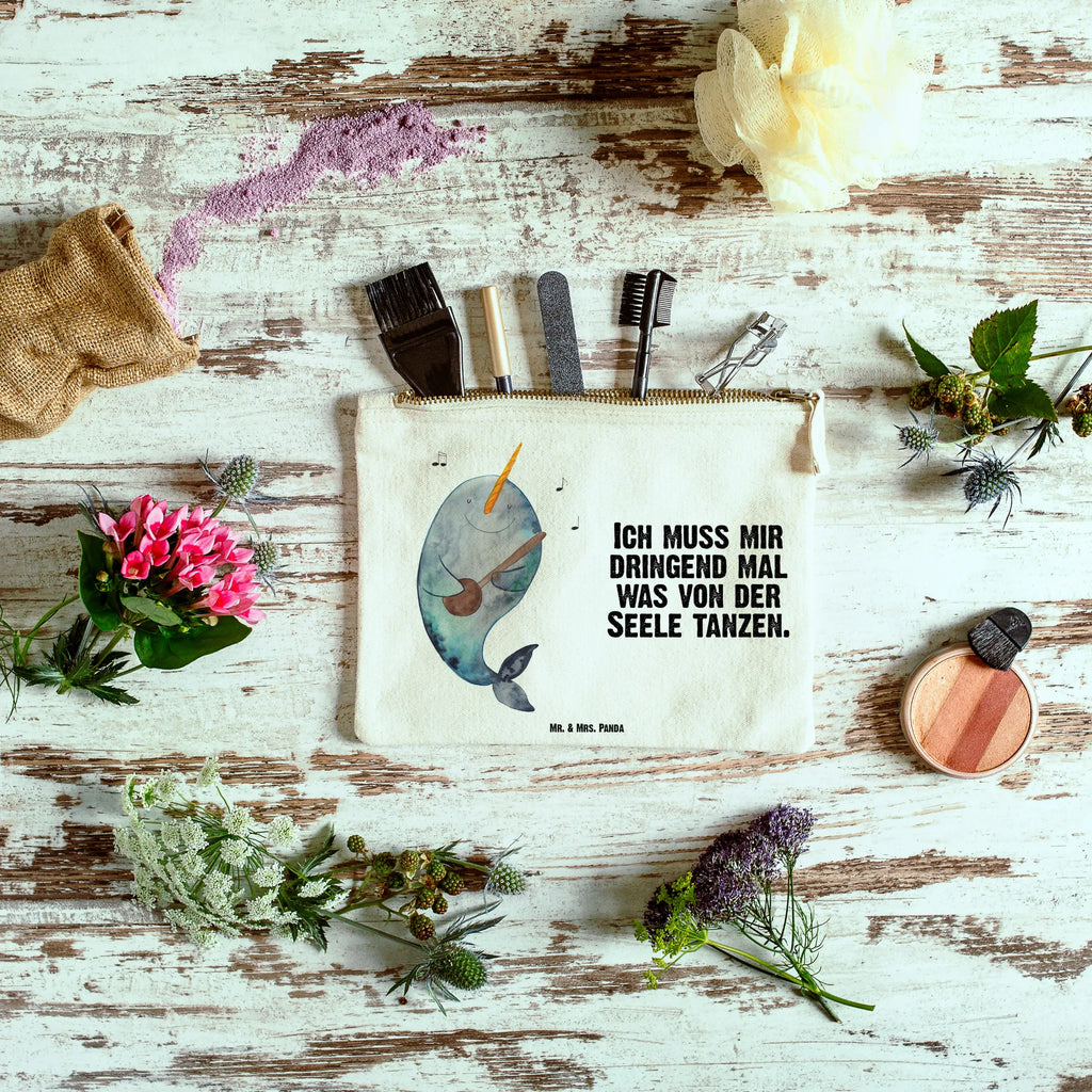 Schminktasche Narwal Gitarre Kulturtasche, pencil case, Kosmetiktasche, Stiftemäppchen, Waschbeutel, utensilientasche, aufbewahrungstasche, Kulturbeutel, pinsel tasche, Waschtasche, beauty case, Schminktasche, beauty tasche, Mäppchen, Kosmetikbeutel, aufbewahrungsbeutel, Schminktäschchen, Schminkbeutel, toiletry bag, Schlampermäppchen, Federmappe, Etui, kosmetiktäschchen, Meerestiere, Urlaub, Meer, Narwal, Tanzen, Gitarre, Probleme, Wal, Frust, Problemlösung, Gespräche