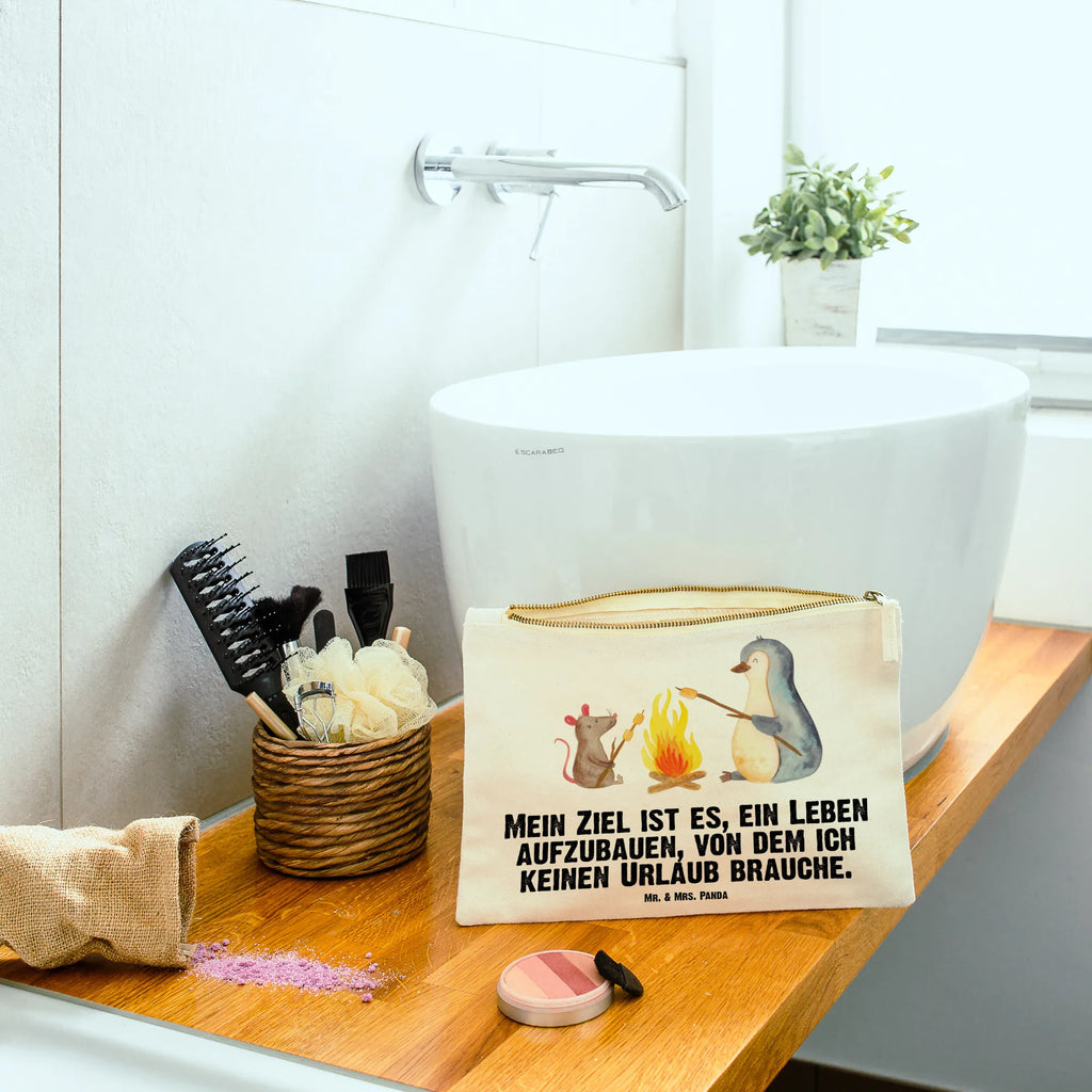 Schminktasche Pinguin Lagerfeuer Kulturtasche, aufbewahrungstasche, kosmetiktäschchen, Kosmetiktasche, beauty tasche, pencil case, toiletry bag, Schlampermäppchen, Etui, Waschbeutel, Mäppchen, Schminktäschchen, aufbewahrungsbeutel, Kulturbeutel, Stiftemäppchen, beauty case, Waschtasche, Kosmetikbeutel, Federmappe, Schminkbeutel, Schminktasche, utensilientasche, pinsel tasche, Pinguin, Pinguine, Grillen, Leben, Feuer, Job, Lagerfeuer, Liebe, Büroalltag, Büro, Neustart, Lebensspruch, Motivation, Arbeit, Maus, Marshmallows, Lebensmotivation