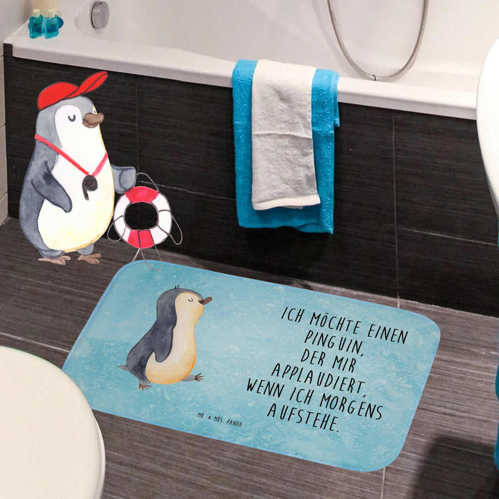 Bath mat Penguin march Bath rug, non-slip, Bath mat, Shower mat, Penguin, North Pole, Winter, Penguins, family, penguins, sister, early riser, late riser, brother, penguin