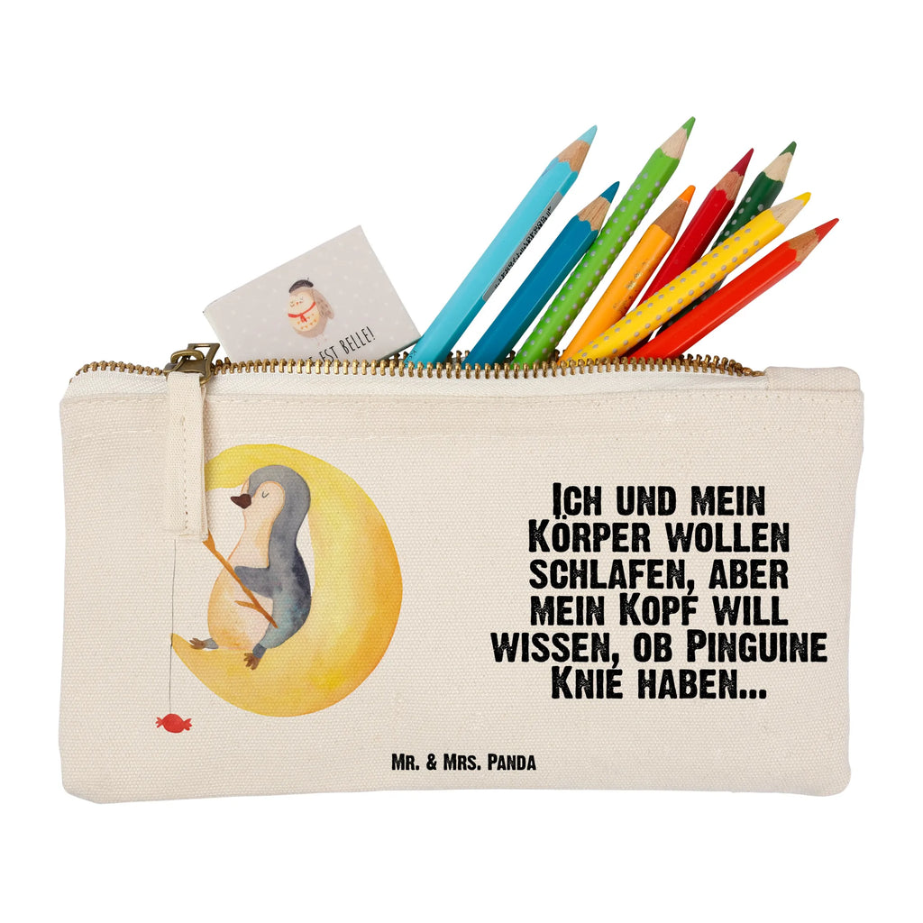 Make-up bag Penguin moon Kosmetiktasche, pencil case, aufbewahrungsbeutel, toiletry bag, Schminktäschchen, Schminkbeutel, Schlampermäppchen, kosmetiktäschchen, utensilientasche, aufbewahrungstasche, Federmappe, Kosmetikbeutel, Etui, Kulturtasche, Waschtasche, beauty tasche, beauty case, Mäppchen, Stiftemäppchen, Schminktasche, pinsel tasche, Waschbeutel, Kulturbeutel, Pinguin, Pinguine, Spruch, Nachtruhe, schlafen, Gästezimmer, Einschlafen, Schlafstörungen, Schlafzimmer