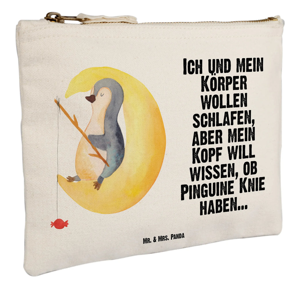 Make-up bag Penguin moon Kosmetiktasche, pencil case, aufbewahrungsbeutel, toiletry bag, Schminktäschchen, Schminkbeutel, Schlampermäppchen, kosmetiktäschchen, utensilientasche, aufbewahrungstasche, Federmappe, Kosmetikbeutel, Etui, Kulturtasche, Waschtasche, beauty tasche, beauty case, Mäppchen, Stiftemäppchen, Schminktasche, pinsel tasche, Waschbeutel, Kulturbeutel, Pinguin, Pinguine, Spruch, Nachtruhe, schlafen, Gästezimmer, Einschlafen, Schlafstörungen, Schlafzimmer