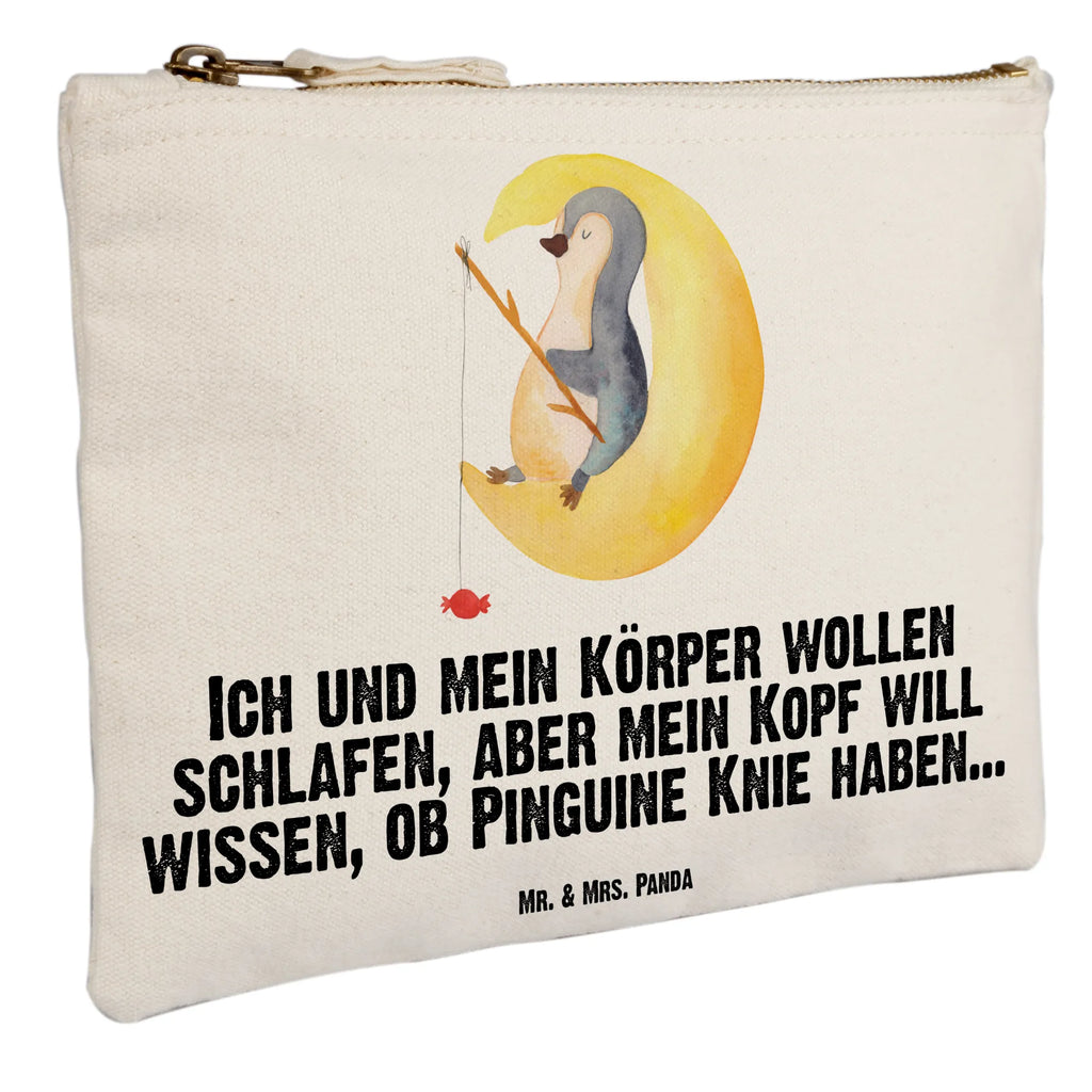 Make-up bag Penguin moon Kosmetiktasche, pencil case, aufbewahrungsbeutel, toiletry bag, Schminktäschchen, Schminkbeutel, Schlampermäppchen, kosmetiktäschchen, utensilientasche, aufbewahrungstasche, Federmappe, Kosmetikbeutel, Etui, Kulturtasche, Waschtasche, beauty tasche, beauty case, Mäppchen, Stiftemäppchen, Schminktasche, pinsel tasche, Waschbeutel, Kulturbeutel, Pinguin, Pinguine, Spruch, Nachtruhe, schlafen, Gästezimmer, Einschlafen, Schlafstörungen, Schlafzimmer