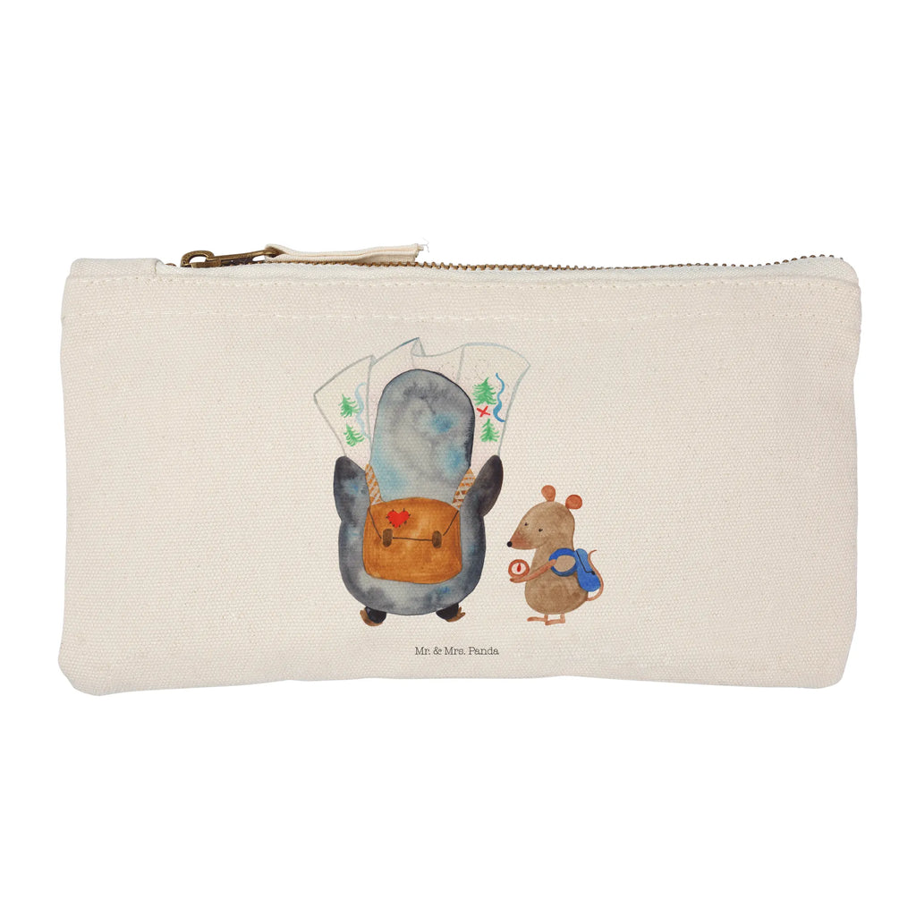 Schminktasche Pinguin & Maus Wanderer Federmappe, kosmetiktäschchen, Kulturtasche, pencil case, utensilientasche, Schlampermäppchen, toiletry bag, Schminktasche, Waschtasche, Etui, Kosmetikbeutel, Stiftemäppchen, Kulturbeutel, beauty tasche, aufbewahrungstasche, Waschbeutel, beauty case, Schminkbeutel, Mäppchen, Kosmetiktasche, aufbewahrungsbeutel, Schminktäschchen, pinsel tasche, Pinguin, Wandern, Wanderlust, Ausflug, Abenteurer, Pinguine, Abenteuer, Roadtrip
