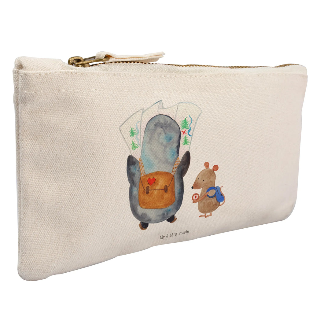 Schminktasche Pinguin & Maus Wanderer Federmappe, kosmetiktäschchen, Kulturtasche, pencil case, utensilientasche, Schlampermäppchen, toiletry bag, Schminktasche, Waschtasche, Etui, Kosmetikbeutel, Stiftemäppchen, Kulturbeutel, beauty tasche, aufbewahrungstasche, Waschbeutel, beauty case, Schminkbeutel, Mäppchen, Kosmetiktasche, aufbewahrungsbeutel, Schminktäschchen, pinsel tasche, Pinguin, Wandern, Wanderlust, Ausflug, Abenteurer, Pinguine, Abenteuer, Roadtrip