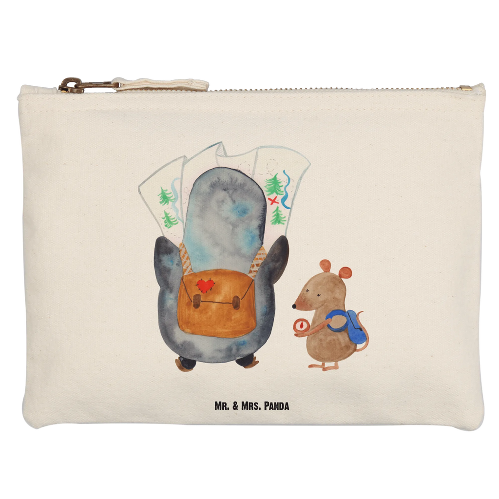 Schminktasche Pinguin & Maus Wanderer Federmappe, kosmetiktäschchen, Kulturtasche, pencil case, utensilientasche, Schlampermäppchen, toiletry bag, Schminktasche, Waschtasche, Etui, Kosmetikbeutel, Stiftemäppchen, Kulturbeutel, beauty tasche, aufbewahrungstasche, Waschbeutel, beauty case, Schminkbeutel, Mäppchen, Kosmetiktasche, aufbewahrungsbeutel, Schminktäschchen, pinsel tasche, Pinguin, Wandern, Wanderlust, Ausflug, Abenteurer, Pinguine, Abenteuer, Roadtrip