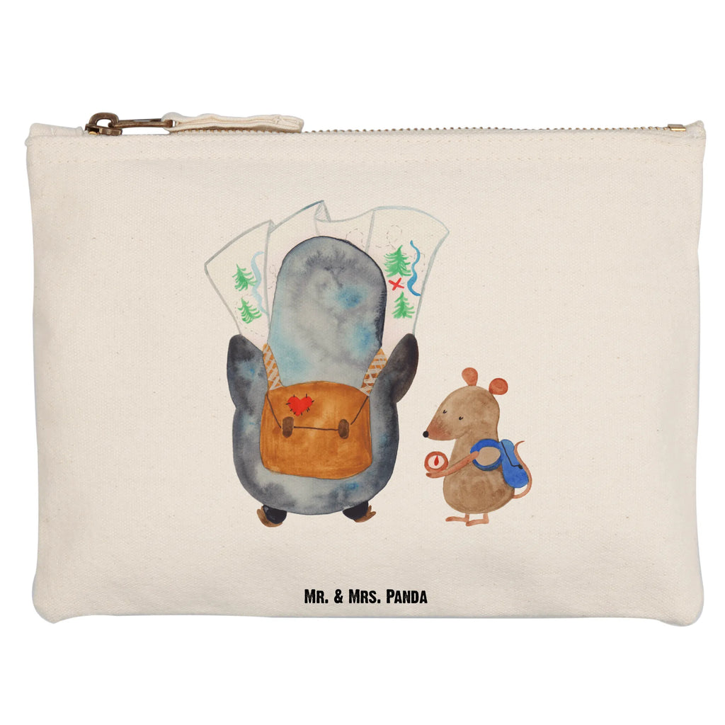 Schminktasche Pinguin & Maus Wanderer Federmappe, kosmetiktäschchen, Kulturtasche, pencil case, utensilientasche, Schlampermäppchen, toiletry bag, Schminktasche, Waschtasche, Etui, Kosmetikbeutel, Stiftemäppchen, Kulturbeutel, beauty tasche, aufbewahrungstasche, Waschbeutel, beauty case, Schminkbeutel, Mäppchen, Kosmetiktasche, aufbewahrungsbeutel, Schminktäschchen, pinsel tasche, Pinguin, Wandern, Wanderlust, Ausflug, Abenteurer, Pinguine, Abenteuer, Roadtrip