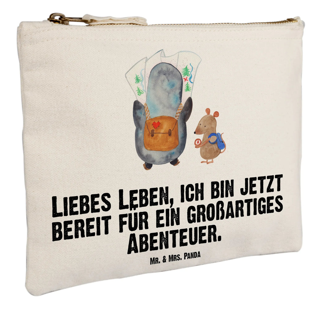 Schminktasche Pinguin & Maus Wanderer Federmappe, kosmetiktäschchen, Kulturtasche, pencil case, utensilientasche, Schlampermäppchen, toiletry bag, Schminktasche, Waschtasche, Etui, Kosmetikbeutel, Stiftemäppchen, Kulturbeutel, beauty tasche, aufbewahrungstasche, Waschbeutel, beauty case, Schminkbeutel, Mäppchen, Kosmetiktasche, aufbewahrungsbeutel, Schminktäschchen, pinsel tasche, Pinguin, Wandern, Wanderlust, Ausflug, Abenteurer, Pinguine, Abenteuer, Roadtrip