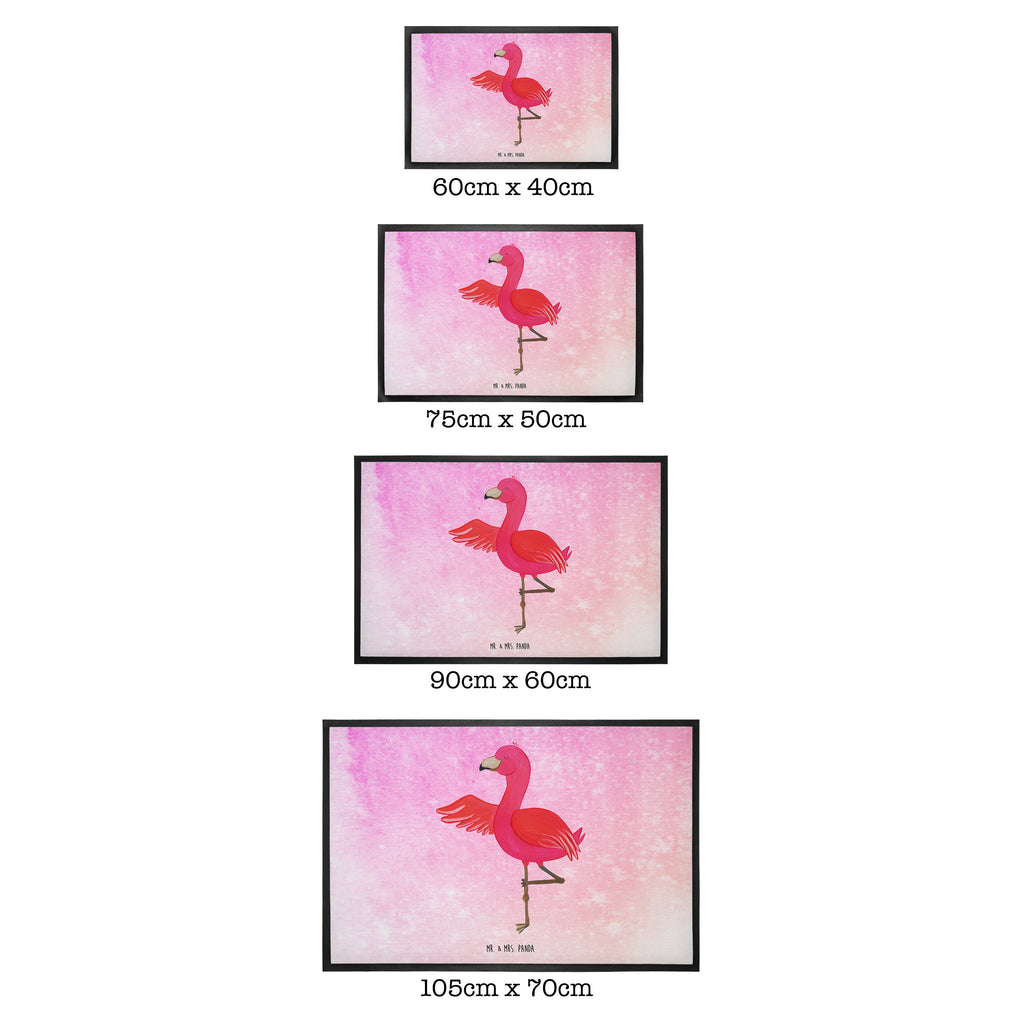 Fußmatte Flamingo Yoga Türvorleger, Schmutzmatte, Fußabtreter, Matte, Schmutzfänger, Fußabstreifer, Schmutzfangmatte, Türmatte, Motivfußmatte, Haustürmatte, Vorleger, Flamingo, Vogel, Yoga, Namaste, Achtsamkeit, Yoga-Übung, Entspannung, Ärger, Aufregen, Tiefenentspannung