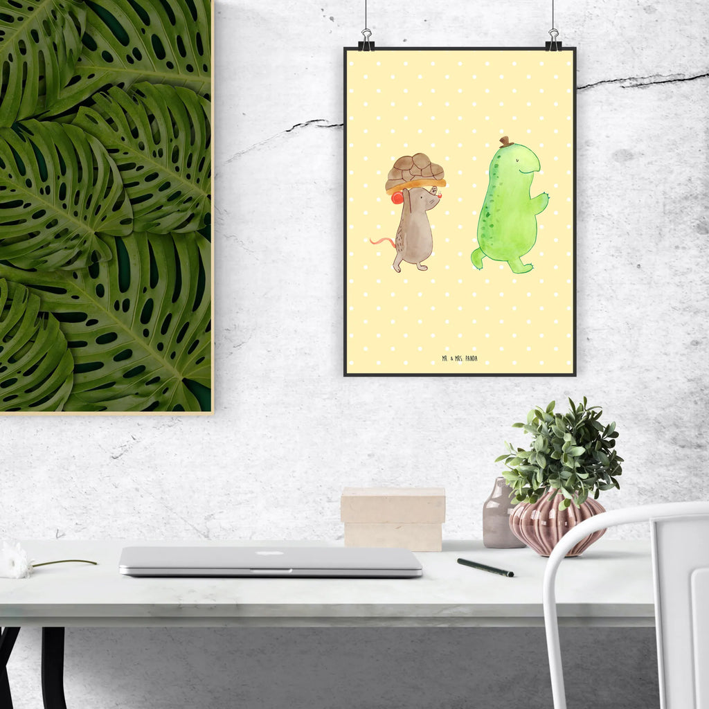 Poster tortoise Mouse Plakat, Wandposter, Kunstdruck, Wandbild, Wandschmuck, Deko Bild, Bild für Wand, wanddeko, Designposter, kunstposter, drucke, kunstdruck poster, Poster, Bild, grafikposter, Wanddekoration, wanddruck, Posterdruck, Mr. & Mrs. Panda Poster, kunst für die wand, wandkunst, Wanddeko Bild, Schildkröte, Beste Freundinnen, Beste Freunde, Freundinnen, Freunde, Maus