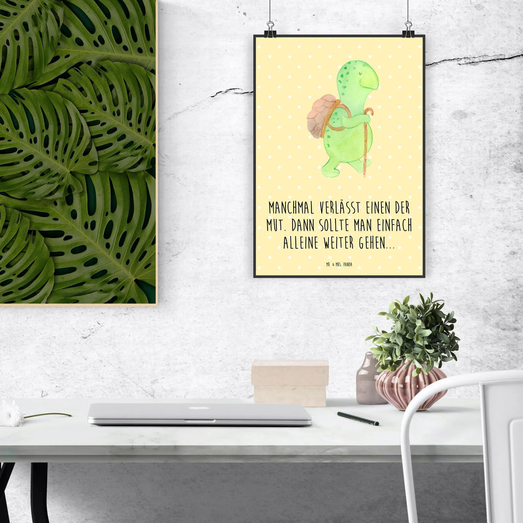 Poster tortoise walker Kunstdruck, Designposter, Mr. & Mrs. Panda Poster, Kinderposter, Wandposter, Wanddeko, Wanddeko Bild, Posterdruck, Handgemaltes Poster, Poster, Bild, Raumdekoration, Küchenposter, Wanddekoration, Schildkröte, Motivationssprüche, Neuanfang, Motivation, Schildkröten, Motivationsspruch