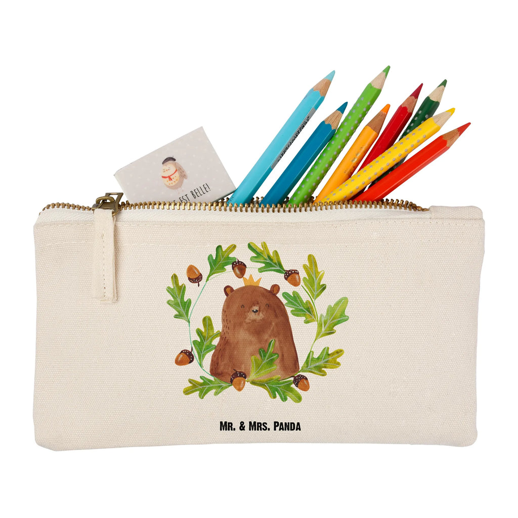 torebka na makijaż Niedźwiedź król Schlampermäppchen, pencil case, utensilientasche, Waschbeutel, Etui, Mäppchen, Kulturbeutel, Stiftemäppchen, kosmetiktäschchen, Kulturtasche, toiletry bag, Schminktäschchen, beauty case, Schminkbeutel, beauty tasche, Federmappe, Kosmetiktasche, Kosmetikbeutel, aufbewahrungstasche, aufbewahrungsbeutel, pinsel tasche, Waschtasche, Schminktasche, Bär, Teddybär, Teddy, Dad, Daddy, Vater, Weltbester Papa, Papa, Papi, Papa Bär, Bester Vater, Vatertag, Bester Papa
