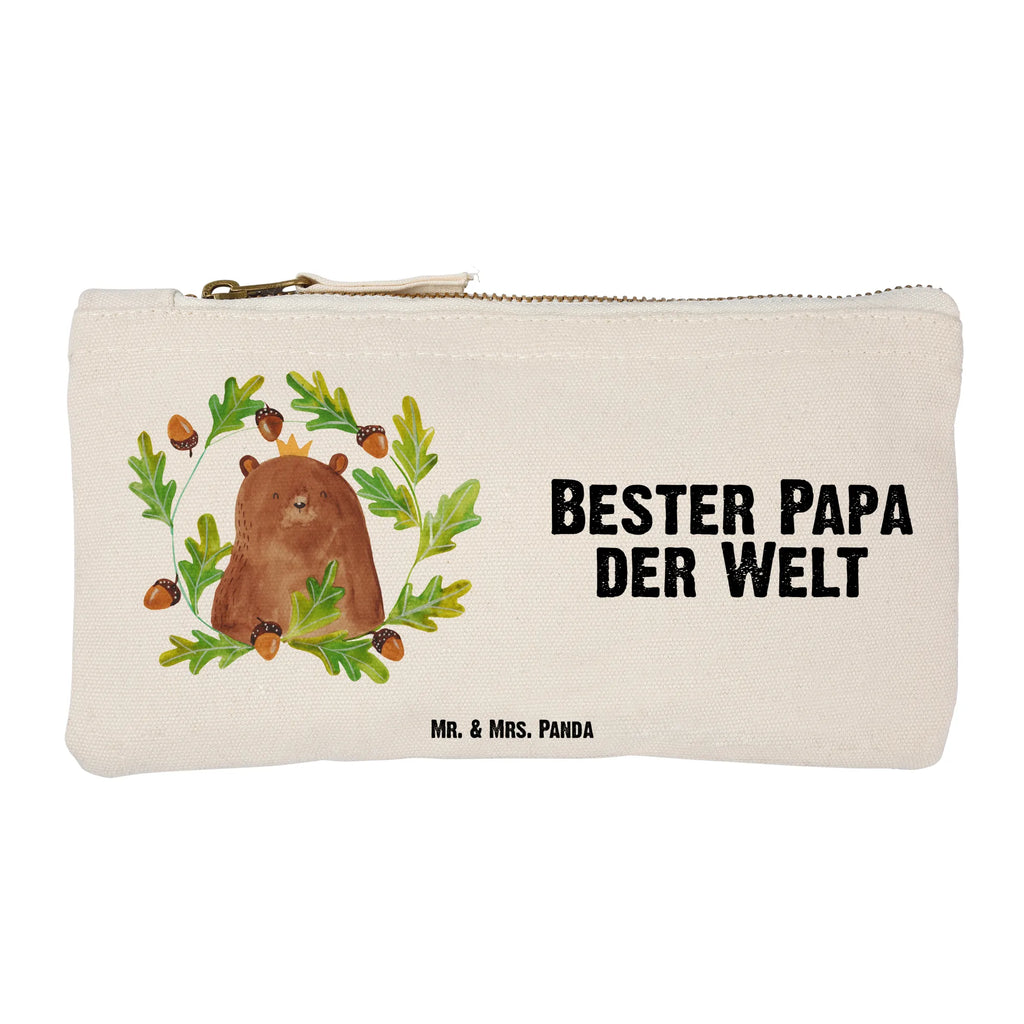 torebka na makijaż Niedźwiedź król Schlampermäppchen, pencil case, utensilientasche, Waschbeutel, Etui, Mäppchen, Kulturbeutel, Stiftemäppchen, kosmetiktäschchen, Kulturtasche, toiletry bag, Schminktäschchen, beauty case, Schminkbeutel, beauty tasche, Federmappe, Kosmetiktasche, Kosmetikbeutel, aufbewahrungstasche, aufbewahrungsbeutel, pinsel tasche, Waschtasche, Schminktasche, Bär, Teddybär, Teddy, Dad, Daddy, Vater, Weltbester Papa, Papa, Papi, Papa Bär, Bester Vater, Vatertag, Bester Papa