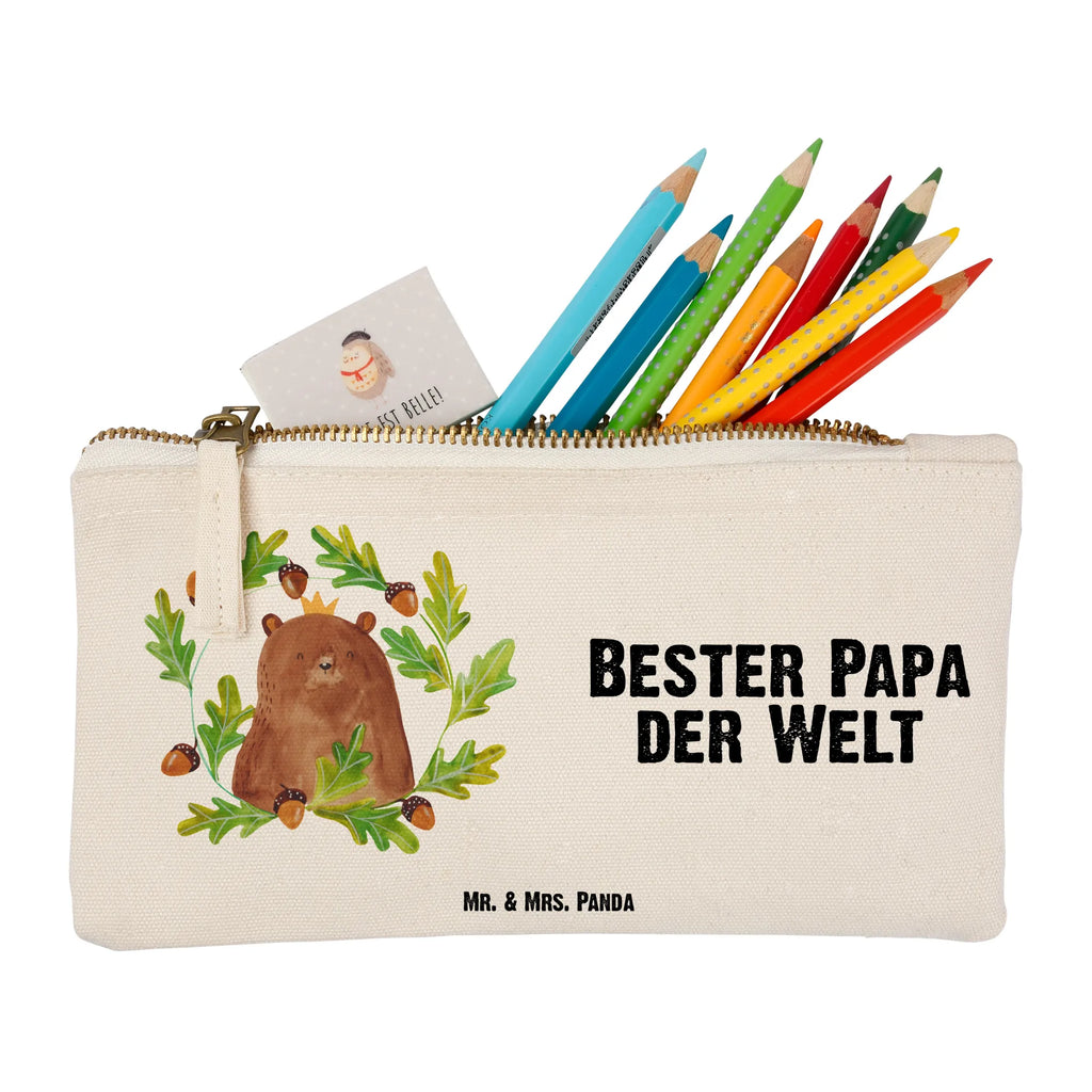torebka na makijaż Niedźwiedź król Schlampermäppchen, pencil case, utensilientasche, Waschbeutel, Etui, Mäppchen, Kulturbeutel, Stiftemäppchen, kosmetiktäschchen, Kulturtasche, toiletry bag, Schminktäschchen, beauty case, Schminkbeutel, beauty tasche, Federmappe, Kosmetiktasche, Kosmetikbeutel, aufbewahrungstasche, aufbewahrungsbeutel, pinsel tasche, Waschtasche, Schminktasche, Bär, Teddybär, Teddy, Dad, Daddy, Vater, Weltbester Papa, Papa, Papi, Papa Bär, Bester Vater, Vatertag, Bester Papa