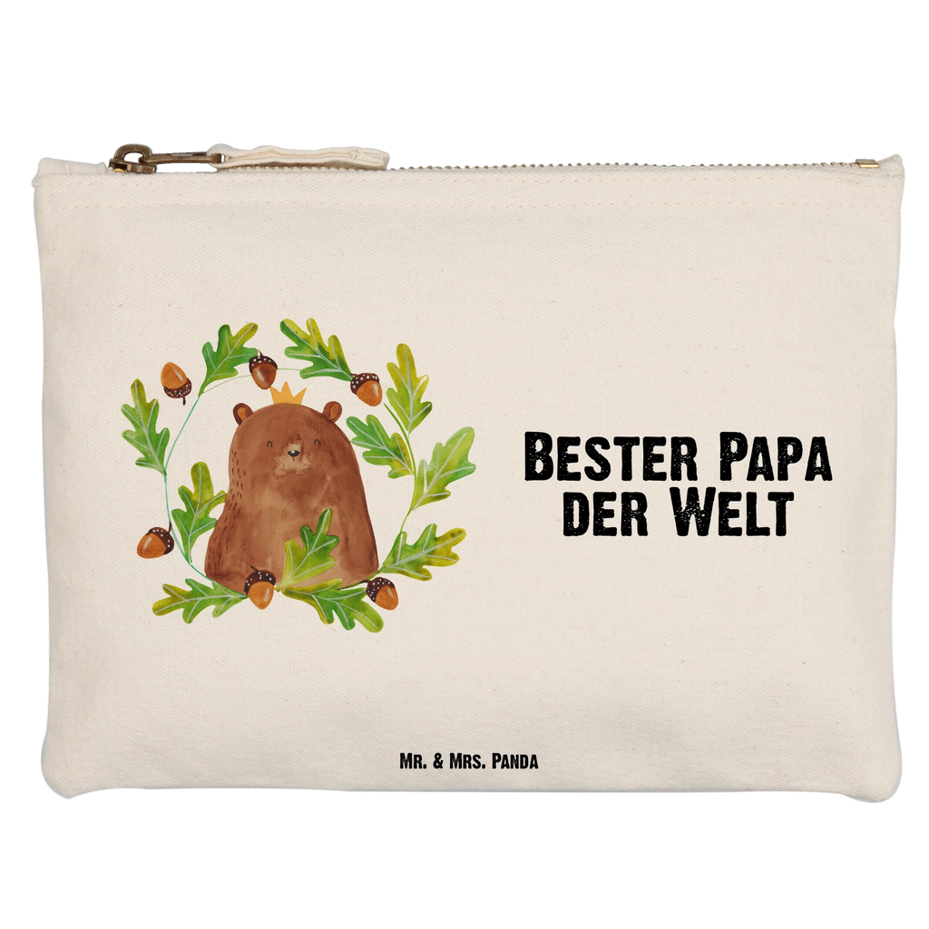 torebka na makijaż Niedźwiedź król Schlampermäppchen, pencil case, utensilientasche, Waschbeutel, Etui, Mäppchen, Kulturbeutel, Stiftemäppchen, kosmetiktäschchen, Kulturtasche, toiletry bag, Schminktäschchen, beauty case, Schminkbeutel, beauty tasche, Federmappe, Kosmetiktasche, Kosmetikbeutel, aufbewahrungstasche, aufbewahrungsbeutel, pinsel tasche, Waschtasche, Schminktasche, Bär, Teddybär, Teddy, Dad, Daddy, Vater, Weltbester Papa, Papa, Papi, Papa Bär, Bester Vater, Vatertag, Bester Papa