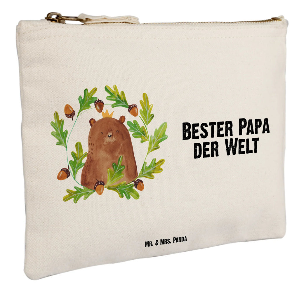 torebka na makijaż Niedźwiedź król Schlampermäppchen, pencil case, utensilientasche, Waschbeutel, Etui, Mäppchen, Kulturbeutel, Stiftemäppchen, kosmetiktäschchen, Kulturtasche, toiletry bag, Schminktäschchen, beauty case, Schminkbeutel, beauty tasche, Federmappe, Kosmetiktasche, Kosmetikbeutel, aufbewahrungstasche, aufbewahrungsbeutel, pinsel tasche, Waschtasche, Schminktasche, Bär, Teddybär, Teddy, Dad, Daddy, Vater, Weltbester Papa, Papa, Papi, Papa Bär, Bester Vater, Vatertag, Bester Papa