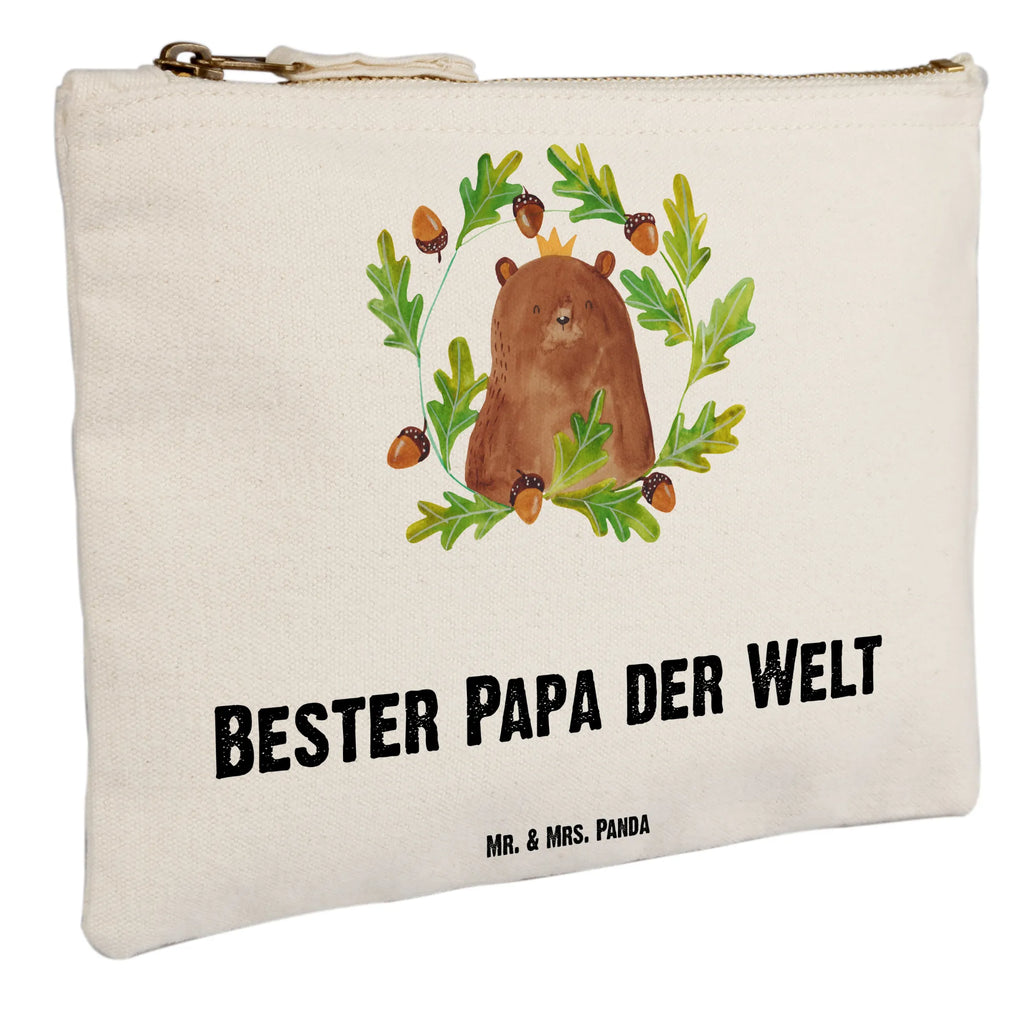 torebka na makijaż Niedźwiedź król Schlampermäppchen, pencil case, utensilientasche, Waschbeutel, Etui, Mäppchen, Kulturbeutel, Stiftemäppchen, kosmetiktäschchen, Kulturtasche, toiletry bag, Schminktäschchen, beauty case, Schminkbeutel, beauty tasche, Federmappe, Kosmetiktasche, Kosmetikbeutel, aufbewahrungstasche, aufbewahrungsbeutel, pinsel tasche, Waschtasche, Schminktasche, Bär, Teddybär, Teddy, Dad, Daddy, Vater, Weltbester Papa, Papa, Papi, Papa Bär, Bester Vater, Vatertag, Bester Papa