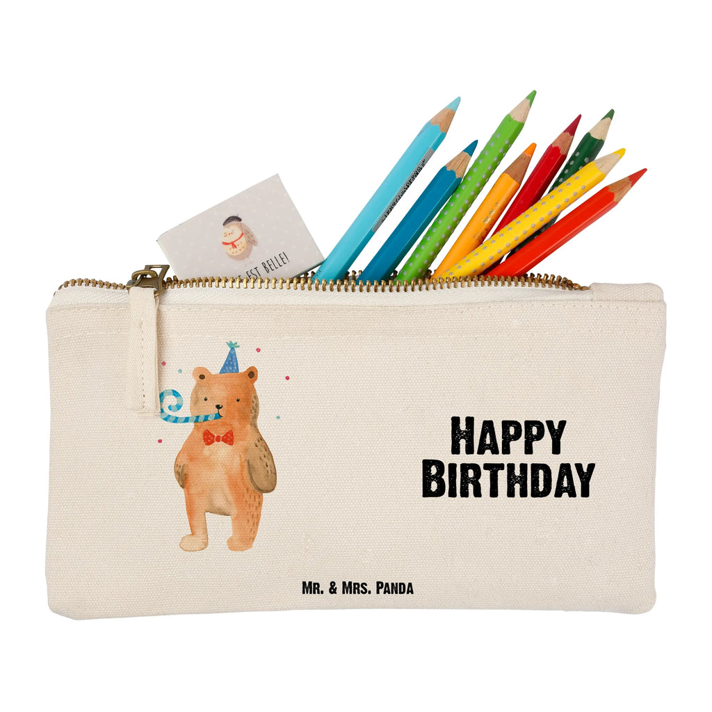 torebka na makijaż Niedźwiedź urodziny beauty tasche, aufbewahrungstasche, Etui, Kulturtasche, Kosmetikbeutel, Waschbeutel, Mäppchen, utensilientasche, Kulturbeutel, pencil case, Kosmetiktasche, aufbewahrungsbeutel, Federmappe, Schminkbeutel, kosmetiktäschchen, beauty case, Schminktäschchen, Stiftemäppchen, Waschtasche, toiletry bag, Schminktasche, Schlampermäppchen, pinsel tasche, Bär, Teddybär, Teddy, Happy Birthday, Glückwunsch, Geburtstag, Alles Gute