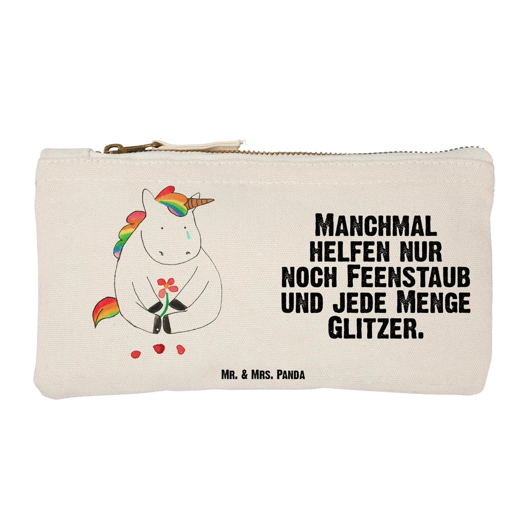 Make-up bag unicorn Sad Stiftemäppchen, pinsel tasche, Kosmetiktasche, toiletry bag, Schminkbeutel, Mäppchen, Schminktasche, Etui, Schlampermäppchen, Kosmetikbeutel, Federmappe, Schminktäschchen, aufbewahrungstasche, pencil case, Kulturbeutel, utensilientasche, beauty case, Waschbeutel, kosmetiktäschchen, aufbewahrungsbeutel, beauty tasche, Waschtasche, Kulturtasche, Einhörner, Unicorn, Einhorn, Einhorn Deko, Grußkarte, Trösten. Freundschaft, Trauer, Freunde, Liebe, Blume, Glitzer