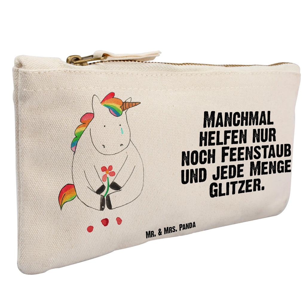 Make-up bag unicorn Sad Stiftemäppchen, pinsel tasche, Kosmetiktasche, toiletry bag, Schminkbeutel, Mäppchen, Schminktasche, Etui, Schlampermäppchen, Kosmetikbeutel, Federmappe, Schminktäschchen, aufbewahrungstasche, pencil case, Kulturbeutel, utensilientasche, beauty case, Waschbeutel, kosmetiktäschchen, aufbewahrungsbeutel, beauty tasche, Waschtasche, Kulturtasche, Einhörner, Unicorn, Einhorn, Einhorn Deko, Grußkarte, Trösten. Freundschaft, Trauer, Freunde, Liebe, Blume, Glitzer