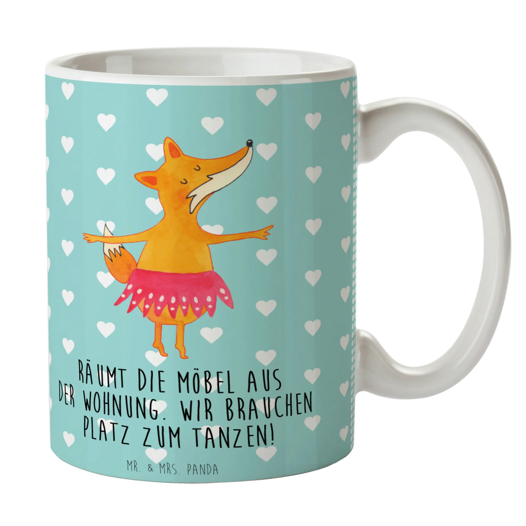 Tasse Fuchs Ballerina Porzellantasse, Tasse, Bürotasse, Teetasse, Keramiktasse, Kaffeetasse, Tasse mit Motiven, Tasse mit Zitaten, Geschenktasse, Fuchs, Geburtstag, Tänzerin, Ballerina, Füchse, Füchsin, Ballett, Fuchs Spruch, Party, Einladung, Tanzen