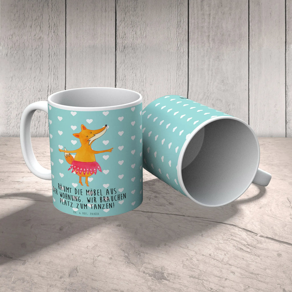 Tasse Fuchs Ballerina Porzellantasse, Tasse, Bürotasse, Teetasse, Keramiktasse, Kaffeetasse, Tasse mit Motiven, Tasse mit Zitaten, Geschenktasse, Fuchs, Geburtstag, Tänzerin, Ballerina, Füchse, Füchsin, Ballett, Fuchs Spruch, Party, Einladung, Tanzen