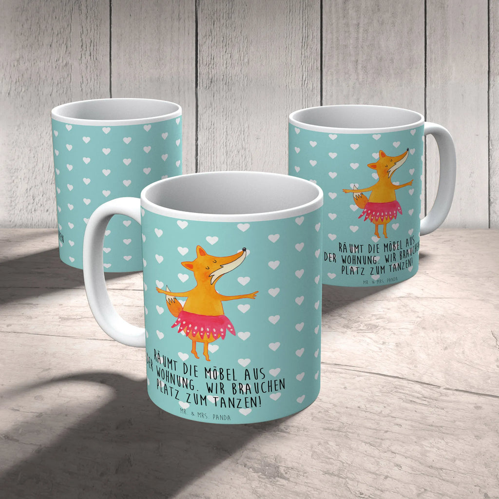 Tasse Fuchs Ballerina Porzellantasse, Tasse, Bürotasse, Teetasse, Keramiktasse, Kaffeetasse, Tasse mit Motiven, Tasse mit Zitaten, Geschenktasse, Fuchs, Geburtstag, Tänzerin, Ballerina, Füchse, Füchsin, Ballett, Fuchs Spruch, Party, Einladung, Tanzen