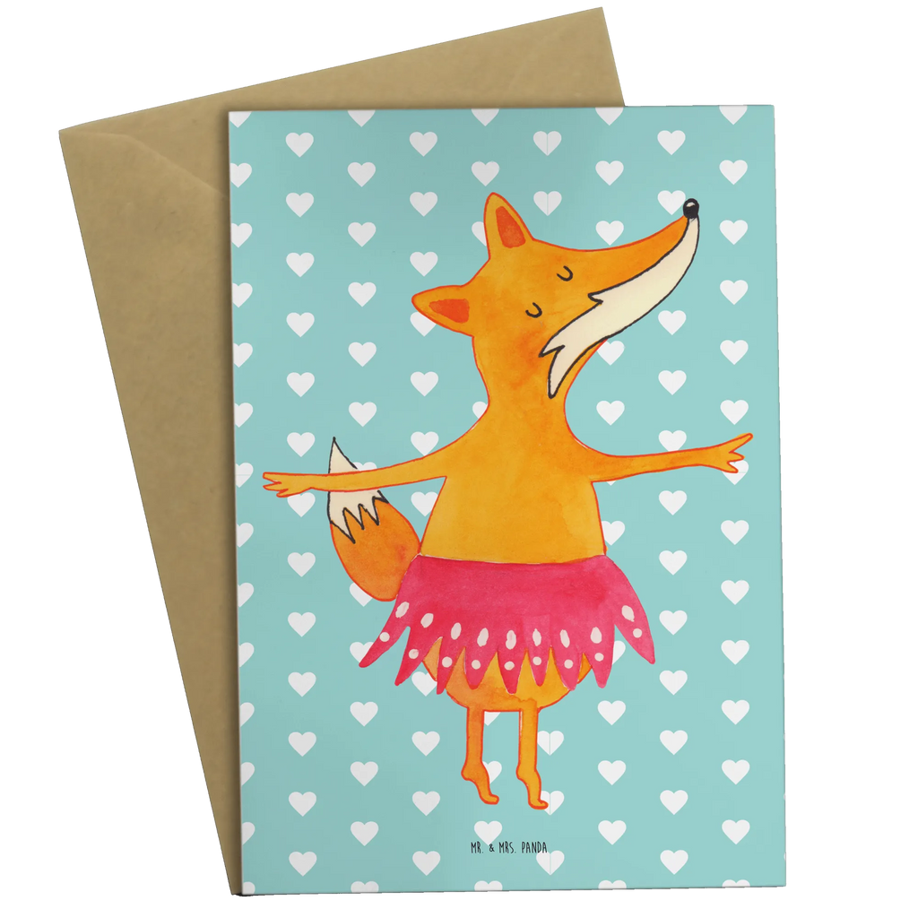 Grußkarte Fuchs Ballerina Karte, Klappkarte, Geburtstagskarte, Ansichtskarten, Grußkarte, Hochzeitskarte, Glückwunschkarte, Einladungskarte, Fuchs, Einladung, Geburtstag, Fuchs Spruch, Füchse, Party, Tanzen, Ballerina, Tänzerin, Ballett, Füchsin