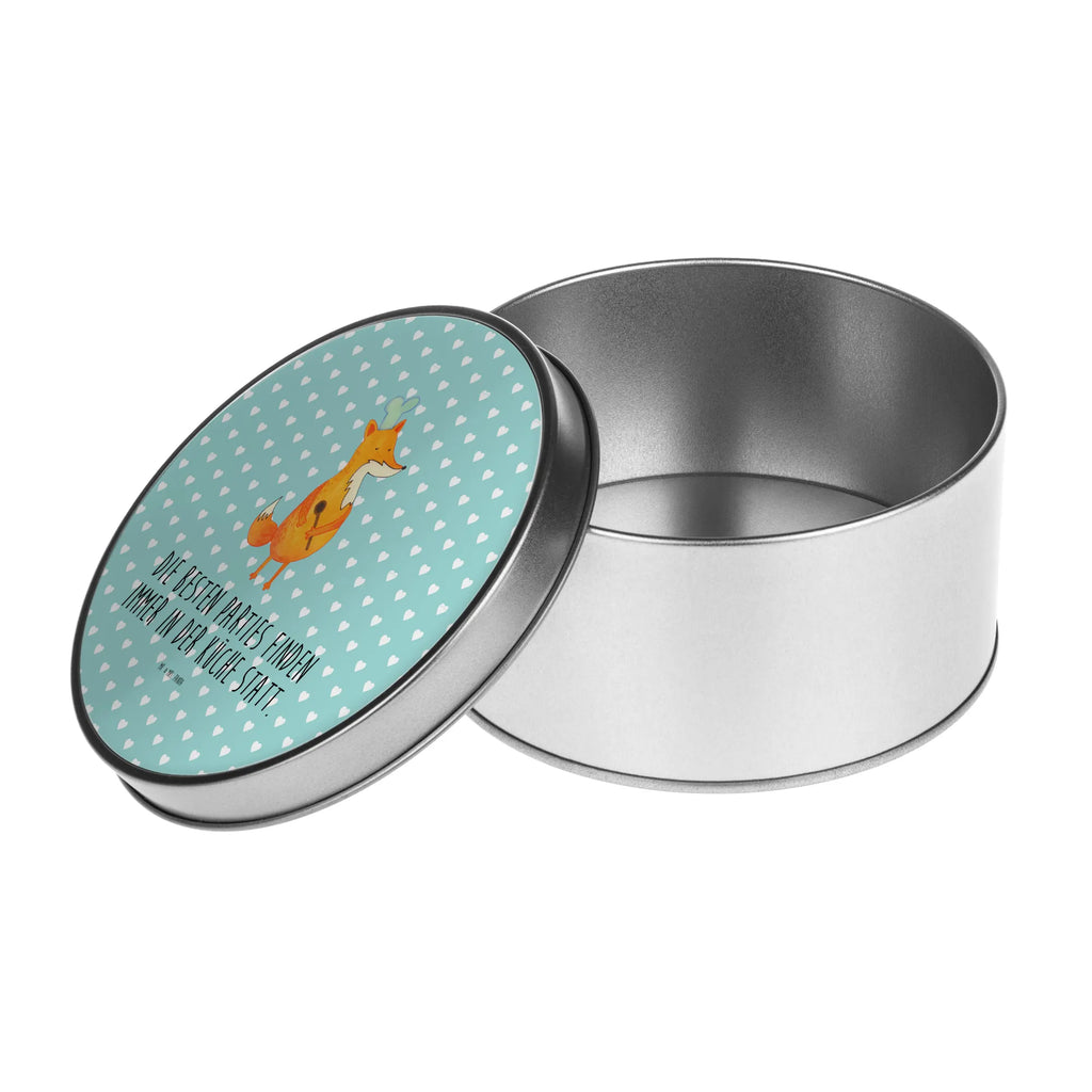 Round tin Fox A cook cookie tin, storage tin, tin, storage, tin can, gift box, fox, foxes, forest wildlife, clever as a fox, animal lover, Kitchen slogan, Kitchen decoration, Chefs, Fox, Cook gift, Slogan funny, Baker, Party slogan, funny