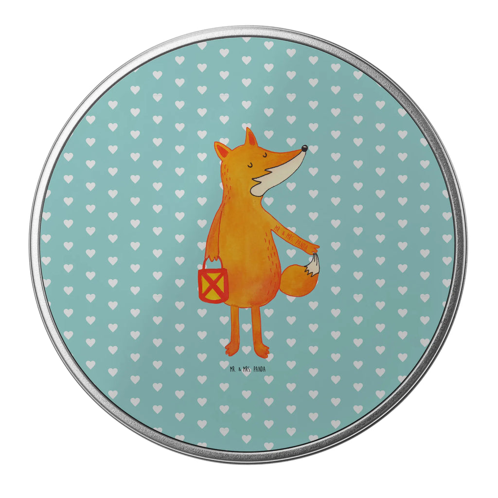 okrągła puszka z blachy lis latarnia Lis