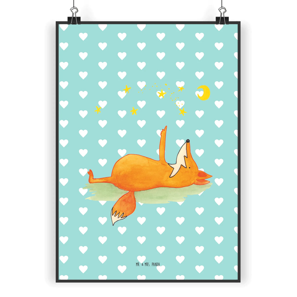 Poster Fox Stars Wanddekoration, Kunstdruck, Wandposter, Bild, Wanddeko, Küchenposter, Wanddeko Bild, Designposter, Raumdekoration, Poster, Posterdruck, Mr. & Mrs. Panda Poster, Kinderposter, Handgemaltes Poster, Fuchs, Romantik, Füchse, Spruch positiv, Always Look on the Bright Side of Life, tröstende Worte, Spruch schön