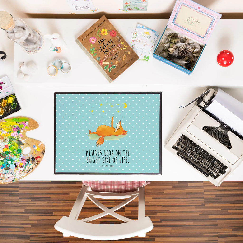 Schreibtischunterlage Fuchs Sterne Büroartikel, Schreibtischunterlage Groß, Schreibunterlage, Schreibtischauflage, Bürobedarf, Schreibtisch Unterlagen, Schreibwaren, Fuchs, Spruch positiv, Always Look on the Bright Side of Life, Füchse, tröstende Worte, Romantik, Spruch schön