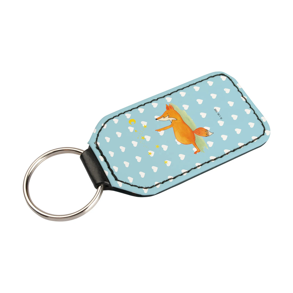 Rectangular key ring Fox Stars bag pendant, pendant, key ring, lucky charm, keychain, fox, foxes, forest wildlife, clever as a fox, animal lover, Fox, words of consolation, Saying beautiful, Saying positive, Always Look on the Bright Side of Life, Romance