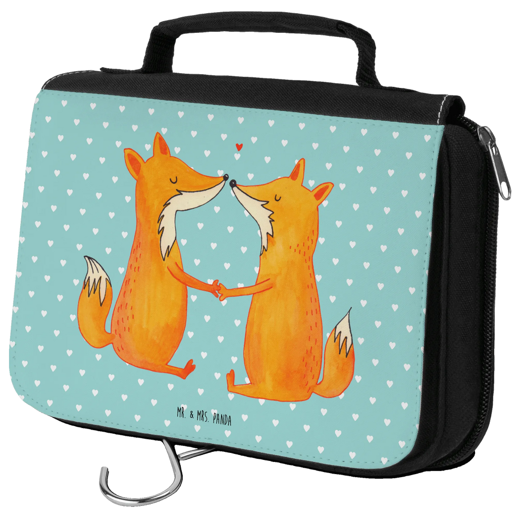 Wash bag foxes Love Cosmetic bag, To hang up, Toilet bag, Gentlemen, Wash bag, Ladies, fox, foxes, forest wildlife, clever as a fox, animal lover, love, lovers, marriage, couple, boyfriend, wife, proof of love, husband, girlfriend, partner, fiancée
