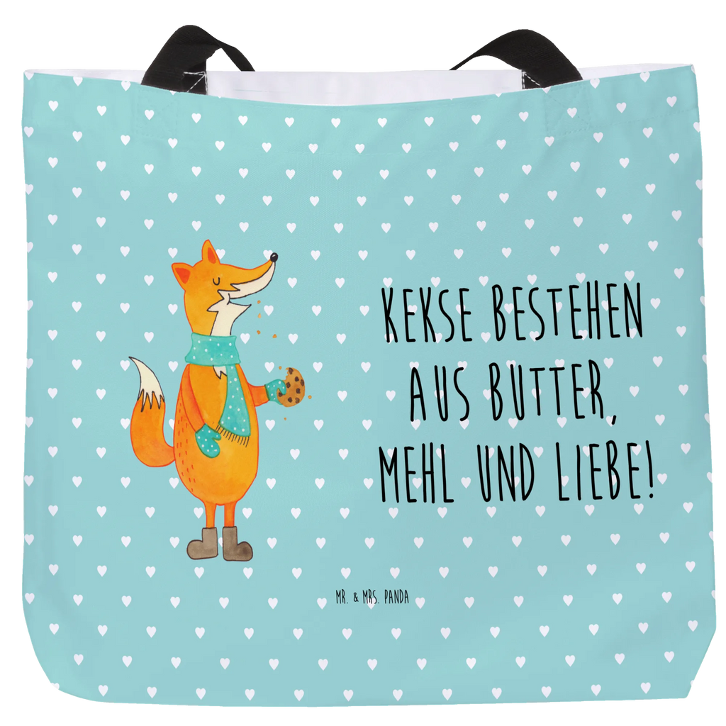 Shopper Fox biscuit Stofftasche, Tüte, Beutel, Shopper, XL, Schultertasche, Strandtasche, Schulbeutel, Ausflug, Freizeittasche, Einkaufsbeutel, Alltagstasche, Einkaufstasche, Schultasche, Tragebeutel, XXL Tasche, Fuchs, Küche Deko, Backen Spruch, Füchse, Weihnachtszeit, Liebe, Winter, Kekse, Plätzchen