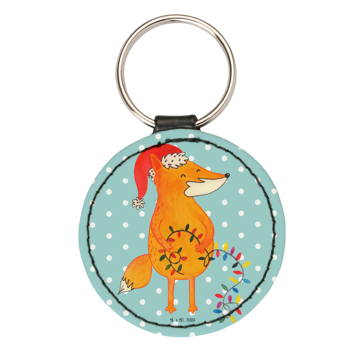 Round key ring Fox Christmas pendant, lucky charm, key ring, keychain, bag pendant, Winter, Christmas, Christmas time, snow, Saying beautiful, Gift Christmas, Santa Claus, Fox, Foxes, Christmas Eve