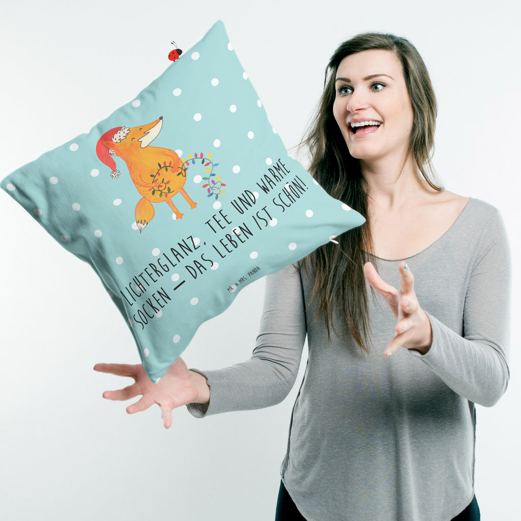 40x40 poduszka lis Boże Narodzenie Zima, Boże Narodzenie, dekoracje świąteczne, Mikołaj, Adwent, Wigilia, zimowy motyw