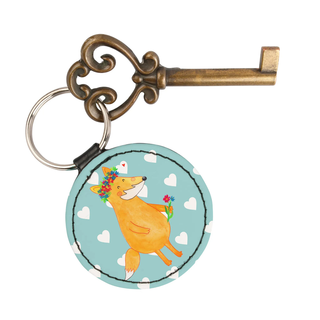 Round key ring Fox Flower bag pendant, keychain, key ring, lucky charm, pendant, fox, foxes, forest wildlife, clever as a fox, animal lover, motivation, fox girl, joy, flower girl, girlfriends, me, girlfriend, self-love, proof of love, flower, flowers, love