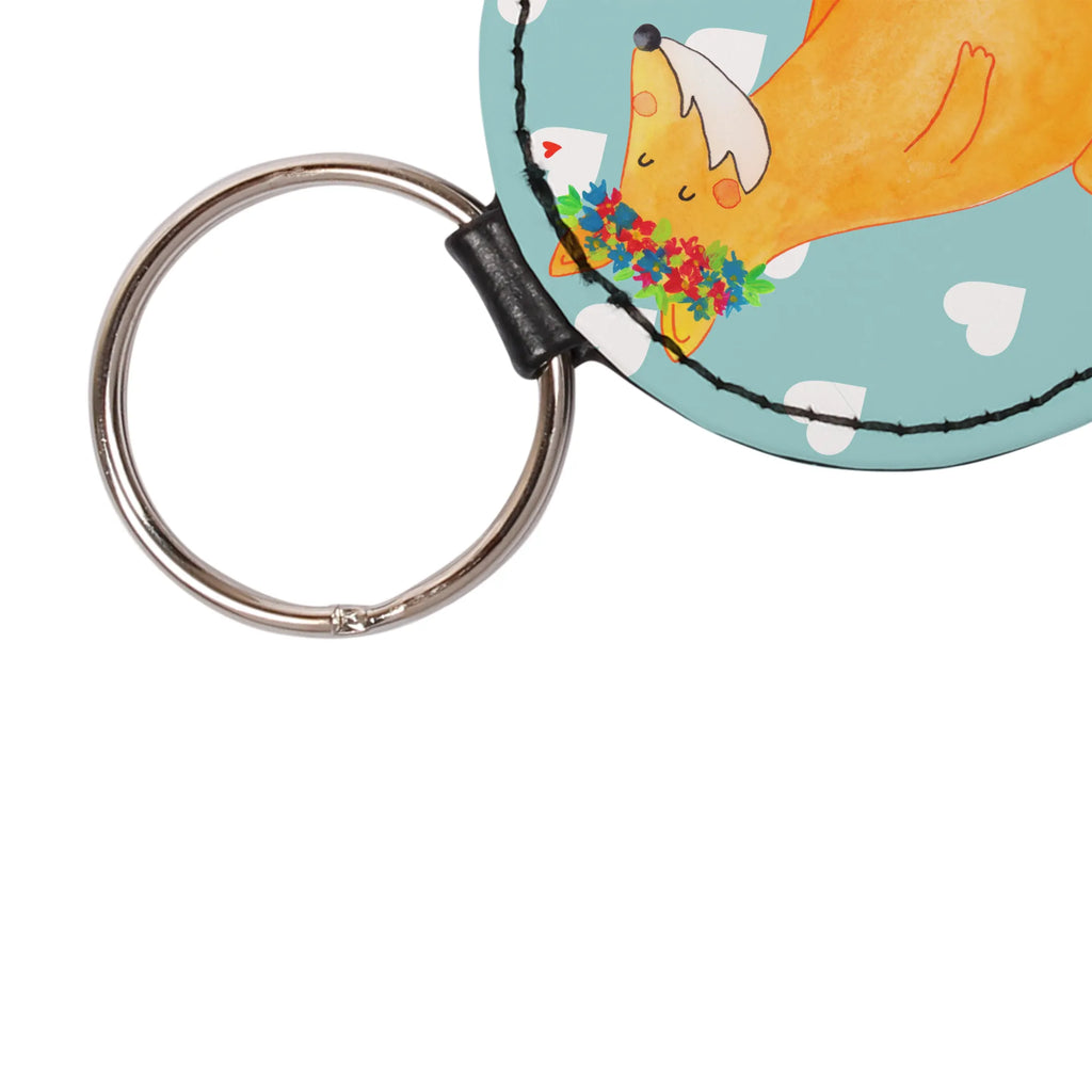 Round key ring Fox Flower bag pendant, keychain, key ring, lucky charm, pendant, fox, foxes, forest wildlife, clever as a fox, animal lover, motivation, fox girl, joy, flower girl, girlfriends, me, girlfriend, self-love, proof of love, flower, flowers, love