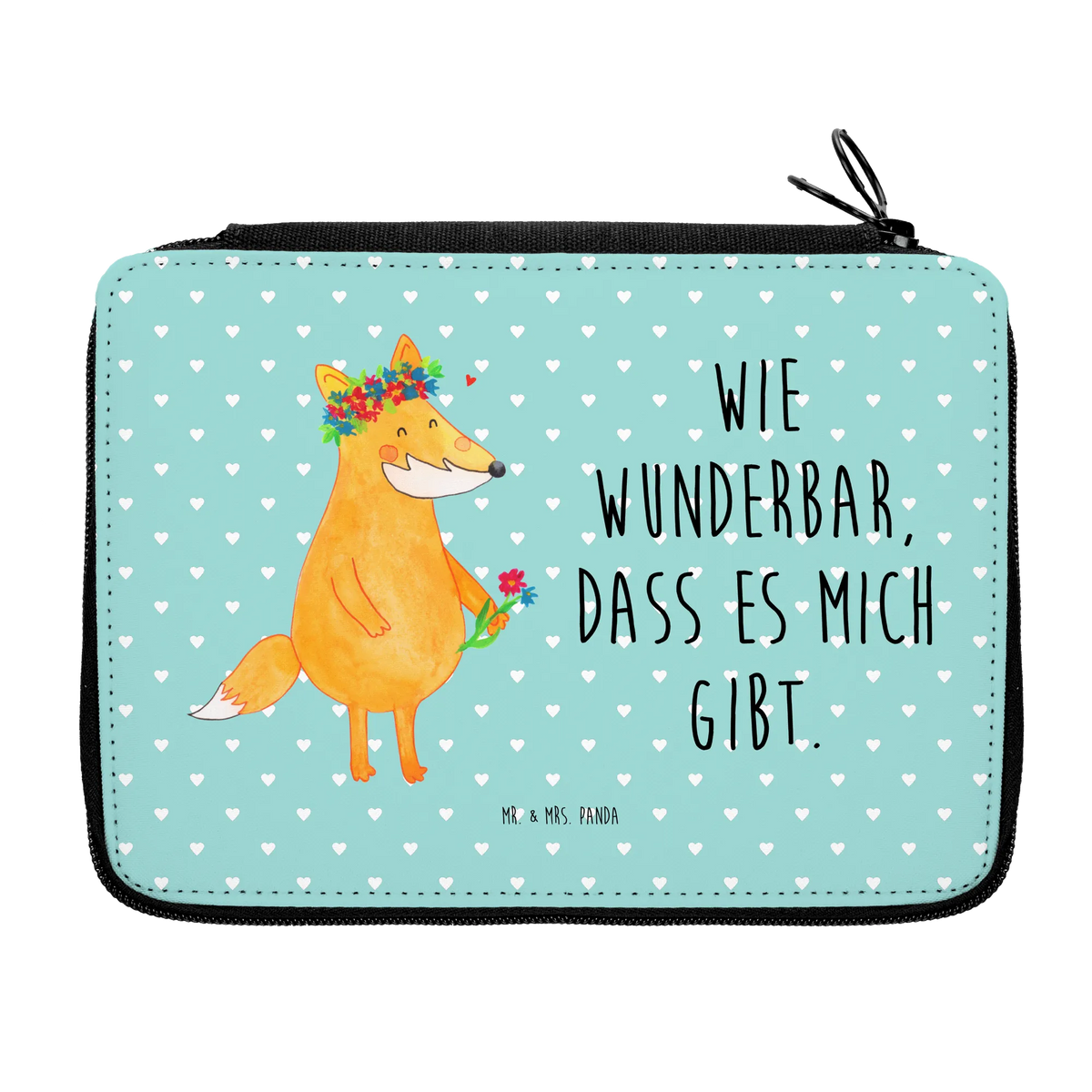 Leather folder Fox Flower child, pencil case, pupil, gift, enrolment, school, pen roll, motif, pencil bag, primary school, fox, foxes, forest wildlife, clever as a fox, animal lover, love, me, proof of love, joy, motivation, fox girl, flower, flower girl, girlfriends, girlfriend, self-love, flowers