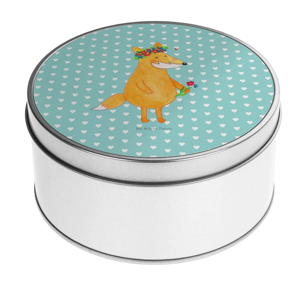 Round tin Fox Flower gift box, cookie tin, storage tin, storage, tin can, tin, fox, foxes, forest wildlife, clever as a fox, animal lover, me, flower girl, motivation, joy, girlfriend, flowers, fox girl, girlfriends, love, flower, self-love, proof of love