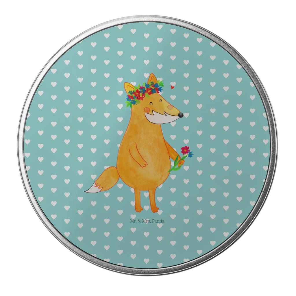 Round tin Fox Flower gift box, cookie tin, storage tin, storage, tin can, tin, fox, foxes, forest wildlife, clever as a fox, animal lover, me, flower girl, motivation, joy, girlfriend, flowers, fox girl, girlfriends, love, flower, self-love, proof of love