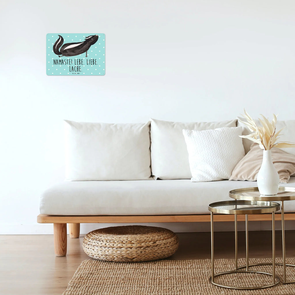 Blechschild Stinktier Yoga Blechschild Groß, Blechschild, Blechschild Büro, Türschild Metall, Blechschild Zum Aufhängen, Blechschild Für Frauen, Wandschild Metall, Blechschild Für Männer, Dekoschild Metall, Blechschild Küche, Stinktier, Skunk, Wildtier, Yoga, Lache, Stinker, Raubtier, Stinki, Lebe, Namaste, Liebe