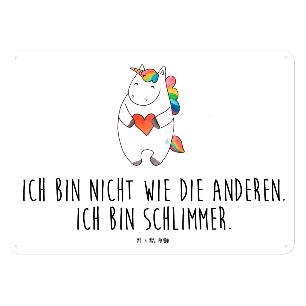 Blechschild Einhorn Herz Dekoschild Metall, Blechschild, Blechschild Groß, Blechschild Für Frauen, Wandschild Metall, Blechschild Büro, Türschild Metall, Blechschild Zum Aufhängen, Blechschild Für Männer, Blechschild Küche, Unicorn, Einhorn, Einhörner, Einhorn Deko, Schlimm, böse, Bunt, Witzig, Anders, Freundin, Lustig, Herz