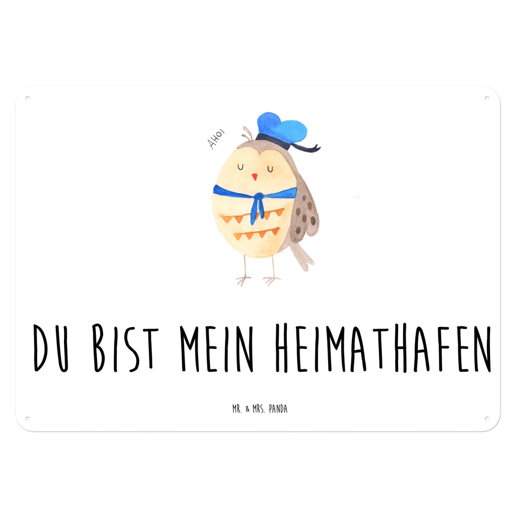 Blechschild Eule Matrose Dekoschild Metall, Wandschild Metall, Blechschild, Blechschild Zum Aufhängen, Blechschild Für Männer, Blechschild Büro, Blechschild Für Frauen, Türschild Metall, Blechschild Küche, Blechschild Groß, Eule, Heimathafen, Owl, Hochzeitstag Geschenk, Eule Spruch, Wortspiel Lustig, Matrose, Seefahrer, Eule Deko, Ehe, Freundin