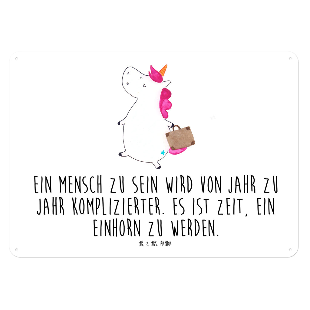 Tin sign unicorn Suitcase Blechschild, Blechschild Groß, Wandschild Metall, Blechschild Zum Aufhängen, Dekoschild Metall, Blechschild Küche, Blechschild Büro, Blechschild Für Frauen, Türschild Metall, Blechschild Für Männer, Unicorn, Einhorn, Einhörner, Einhorn Deko, Reise, Gepäck, Spaß, Erwachsen, Abenteuer, Koffer, Verreisen, Lustig, Witzig, Kind, Albern