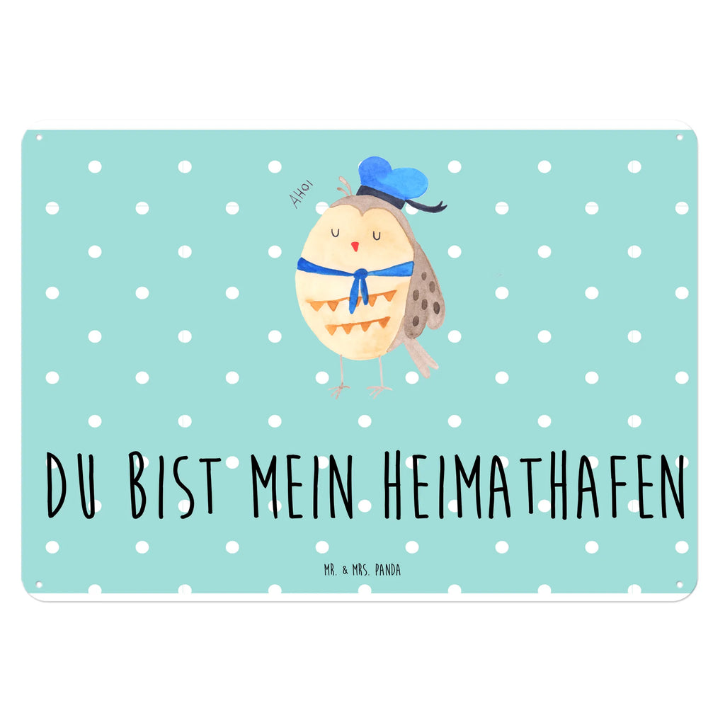 Blechschild Eule Matrose Dekoschild Metall, Wandschild Metall, Blechschild, Blechschild Zum Aufhängen, Blechschild Für Männer, Blechschild Büro, Blechschild Für Frauen, Türschild Metall, Blechschild Küche, Blechschild Groß, Eule, Heimathafen, Owl, Hochzeitstag Geschenk, Eule Spruch, Wortspiel Lustig, Matrose, Seefahrer, Eule Deko, Ehe, Freundin