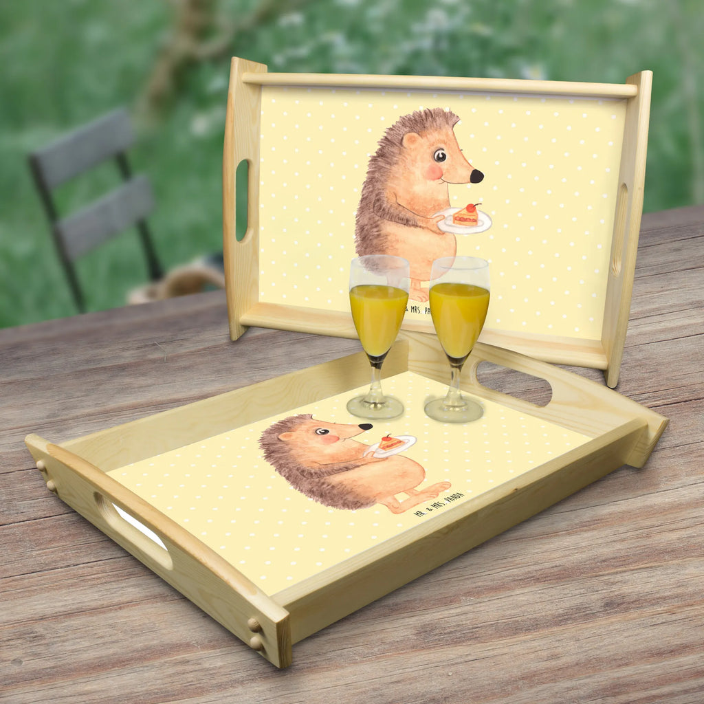 Serving tray Hedgehog piece of cake wooden tray, tray, breakfast tray, kitchen tray, serving tray, small animals, cute, funny, cute animal motives, hand drawn, small world, funny sayings, good mood, happy, gifts, gift ideas, special gifts, animal lover, card, cake, hedgehog, invitation party, bake cake, baking gift, birthday cake, food saying