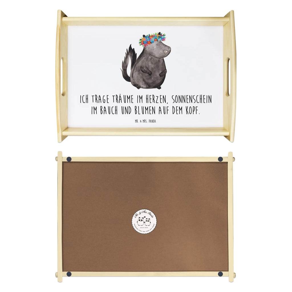 Serving tray skunk Girl Holztablett, Küchentablett, Frühstückstablett, Dekotablett, Serviertablett, Tablett, Stinktier, Skunk, Namaste, Raubtier, Stinker, Stinki, Wildtier, Yoga